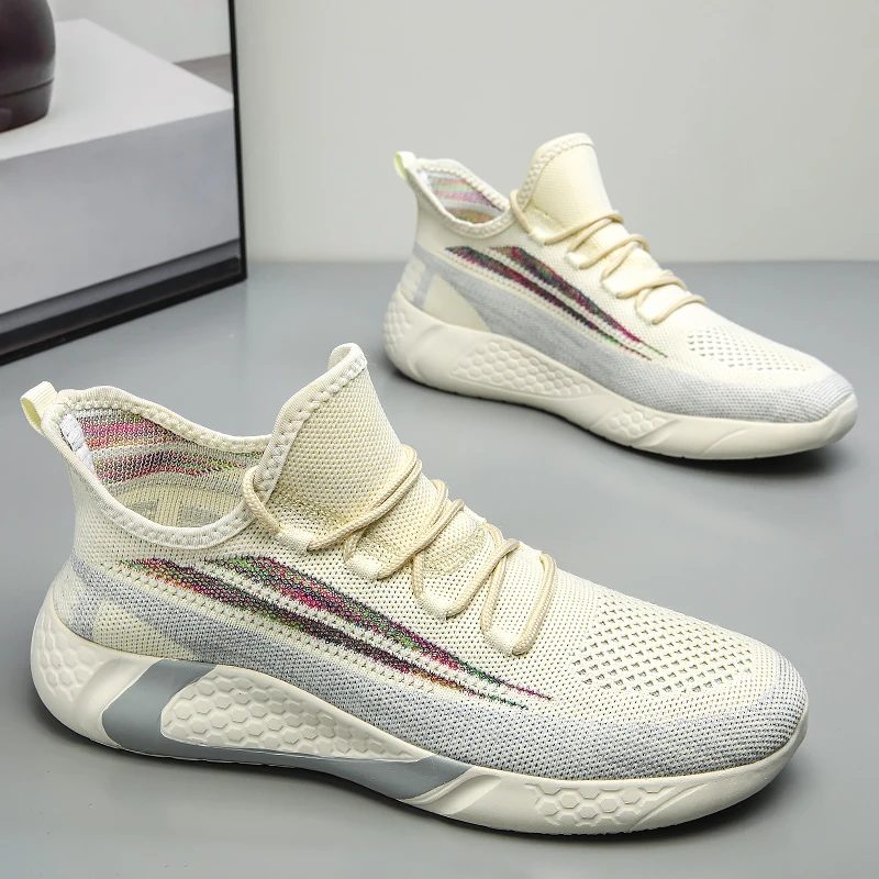 Men's New Mesh Breathable Lace-up Casual Shoes Outdoor Lightweight Comfortable Fashion Sports Running Shoes Large Size 46