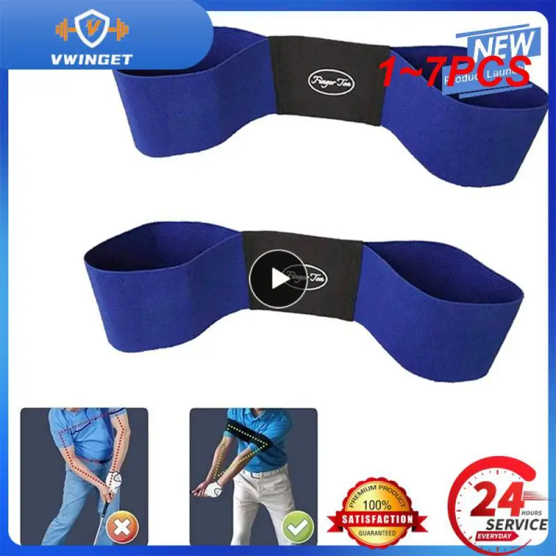 

1~7PCS Hot Sale Professional Elastic Golf Swing Trainer Arm Band Belt Gesture Alignment Training Aid for Practicing Guide