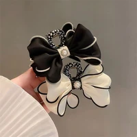 11cm korean style hot selling fabric black bow grab clip female large multi hair hair clips back head hair claws accessories