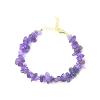 natural quartz crystal stone bracelet chips beads amethyst yoga meditation bracelets bangle chains adjustable bohemian jewelery