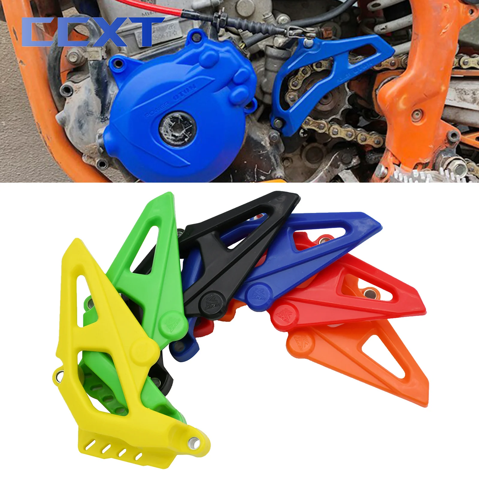 

Motocross Chain Protector Guard Engine Frame Slider Driver Sprocket Cover For Zongshen NC250 NC450 AVANTIS MOTOLAND BRZ EXR KAYO