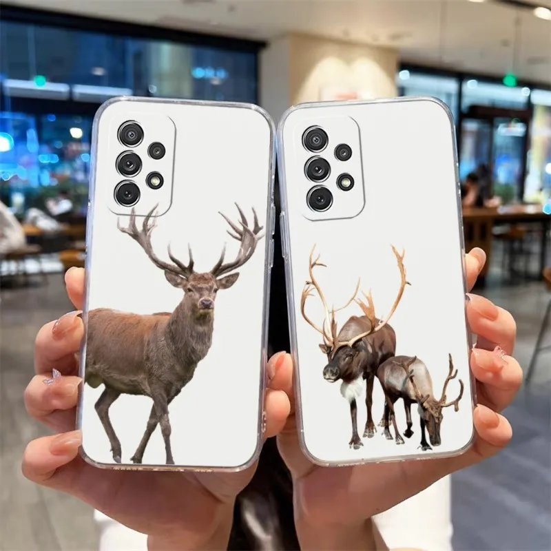 

Elk Sika Deer Animal Phone Case For Samsung S30 S20 S23 S22 S10E S10 20Fe Note 20 10 Pro Plus Ultra A12 A42 A71 A91 Cover