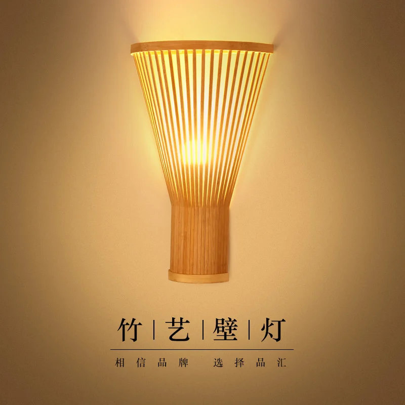 

Japanese tatami wall lamp bamboo Zen Hotel living room bedroom bedside lamp Antique Home Stay Inn lamp