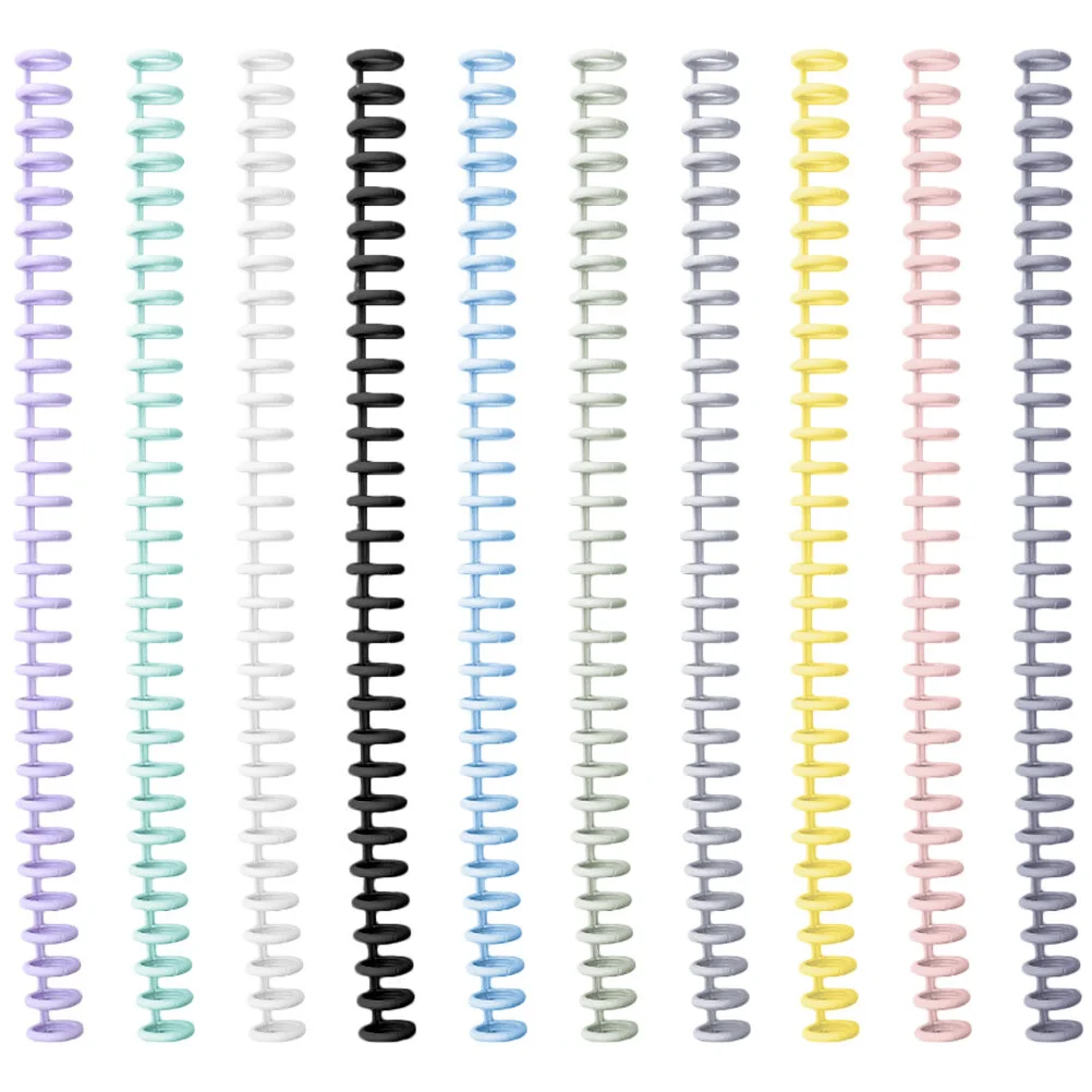 

10 Pcs Notebooks Buckle Hoop Staple Loose Leaf Ring Rings Mini Hole Puncher Portable Flexible Book Organizer Binder Plastic