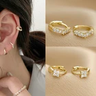 Серьги-гвоздики из нержавеющей стали для пирсинга с фианитом