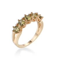 copper august birthstone unadjustable rings gold color olive green cubic zirconia rings for birthdays gifts 1 piece