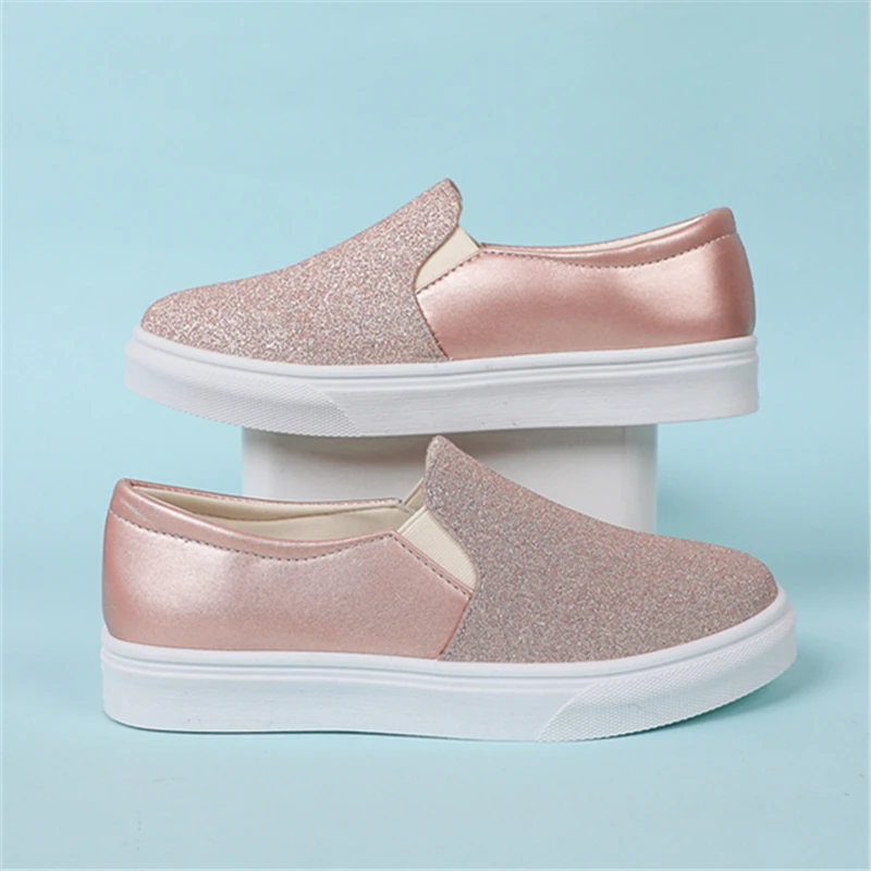 

Women's Slip-On Shoes Sneakers Flat Running Pink Casual Luxury Vulcanized Girls Comfortable Fashion Trend New Rock Free Shipping