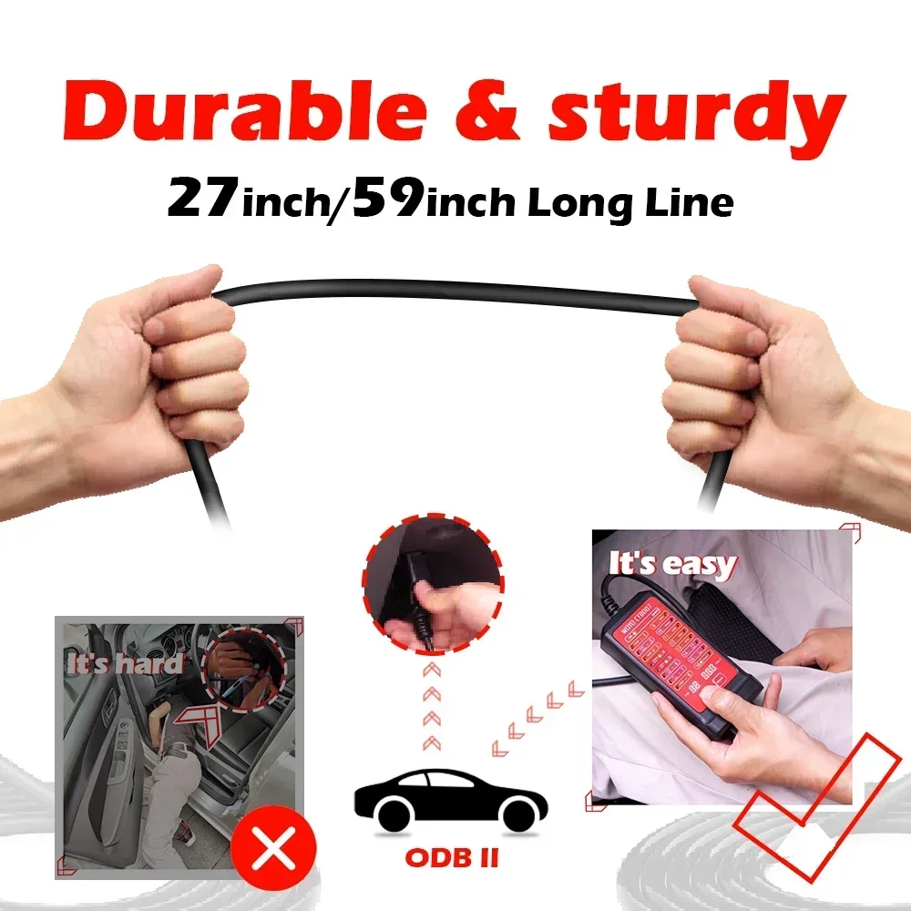 WOYO CTB007 CAN Тестерная коробка 12 В 24 OBD2 с кабелем 27/5 дюймов для всех автомобильных