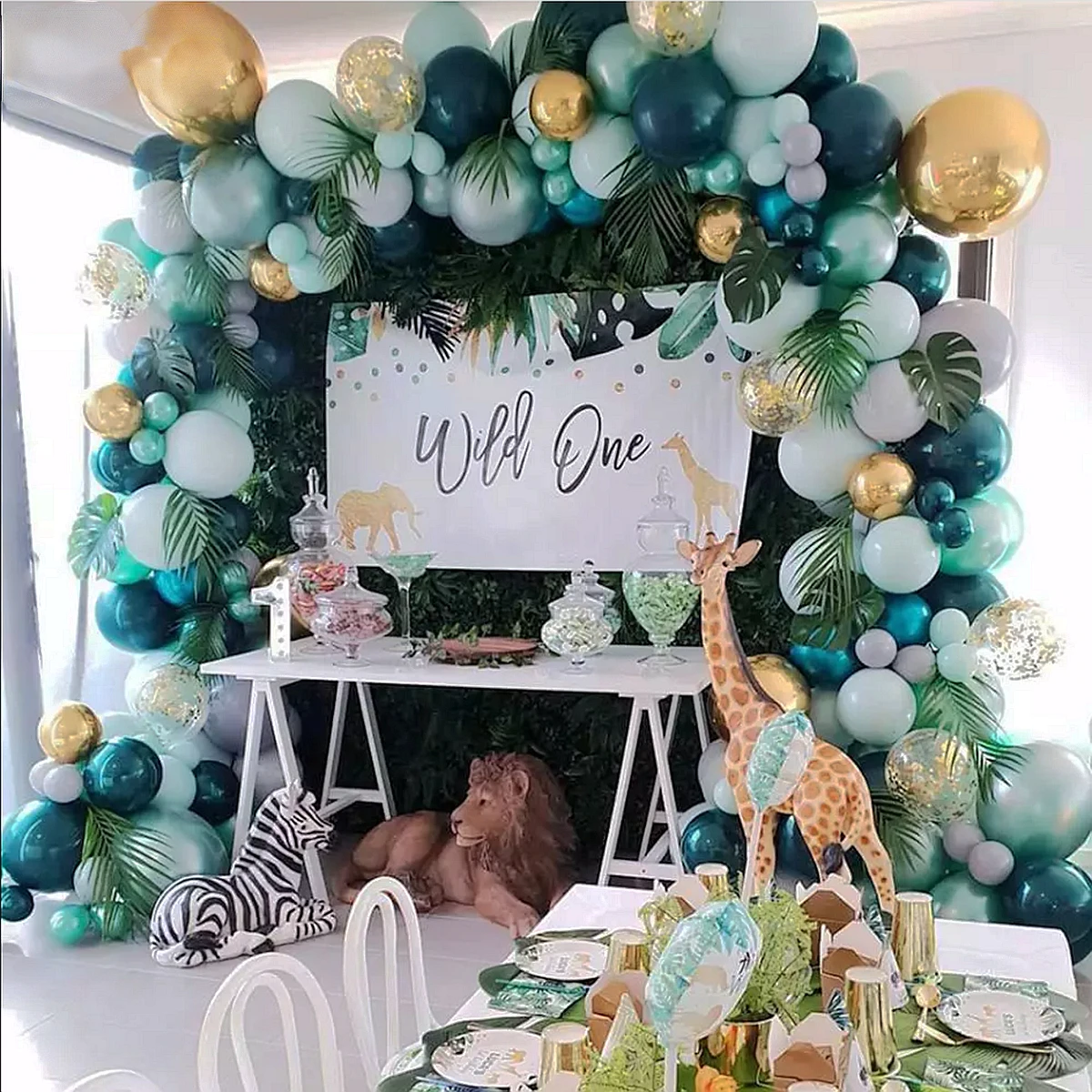 

Jungle Animal Tableware Set Wild One Birthday Party Decor Kids Green Forest Party Supplies Jungle Safari Theme Party Decor