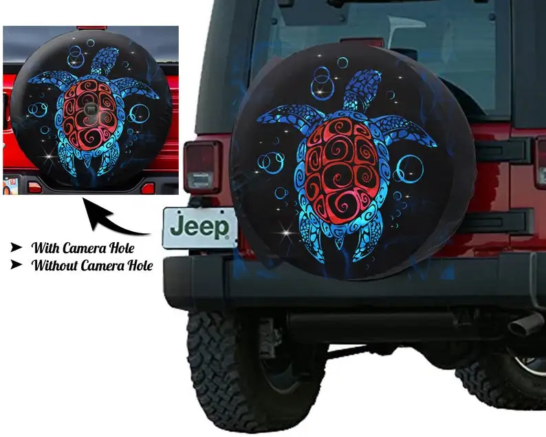 

Jeep Turtle With Wave Spare Tire Cover For Jeep, Turtle lover, Tire Cover, Gift for him, Gift for her,SUV With or Without Backup
