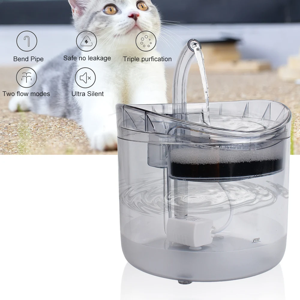 

2L Dog Cat Drinking Fountain Electric Water Dispenser Water Flowing Fountain Filter Pet Drinking Feeder Automatic Drinker