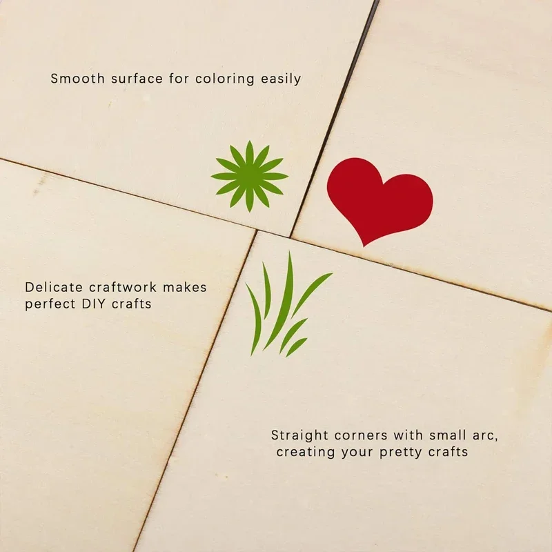 10 шт. 8 см необработанные деревянные квадраты Пустые Квадратные кусочки