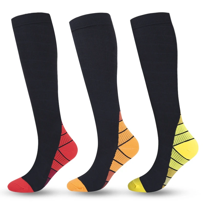 Stripe Sweat Absorption Breathable Compression Socks Outdoor Riding Unisex Medium Tube Varicose Veins Socks Socks Mens