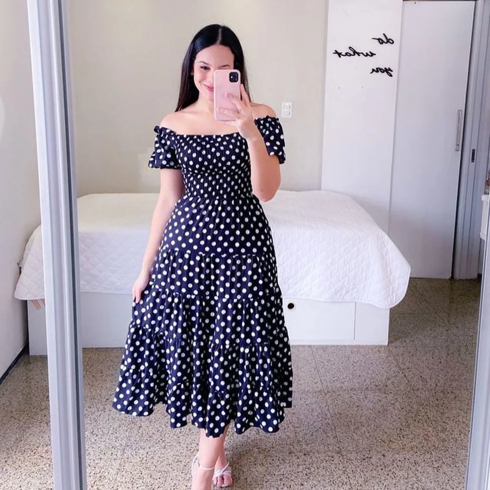 

2023 spring and summer new European and American dress literary French fresh print fashion women's wear