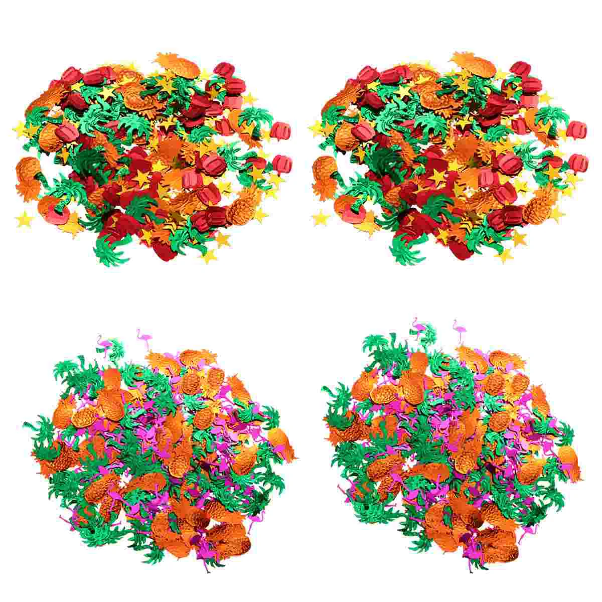 

4 Bags Colorful Hawaiian Tropical Pineapple Cocnut Tree Green Pepper Glitter Party Favor Table Decor Luau