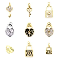 key lock charms pendant micro wax inlay for jewelry diy making fashion bracelets necklace keychains