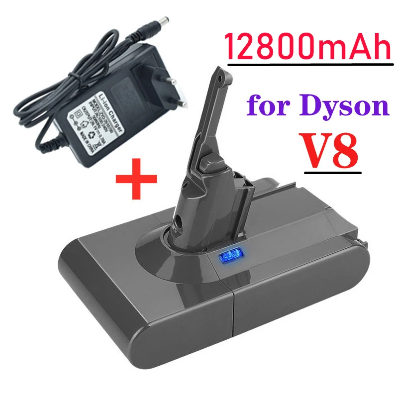 

Dysonv8-bateria 100% original para aspirador de pó dyson v8 absolute/fofo/animal, bateria recarregável, 12800mah 21.6v