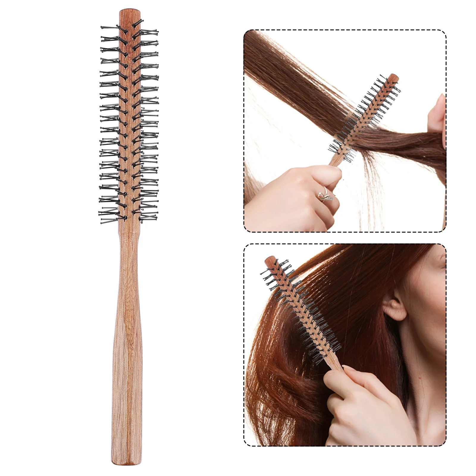 

Fashion Hairdressing Cylinder Comb Miss Combs Women Wooden Round Brush Blow Drying Barbershop