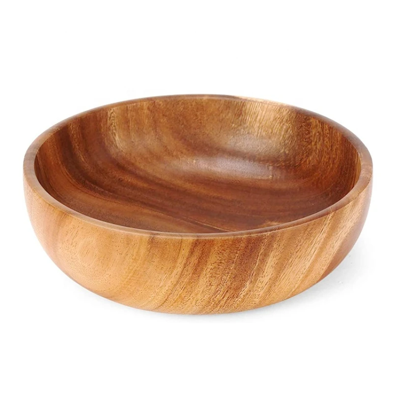 High quality Japanese boat style Acacia wood Serving salad bowl