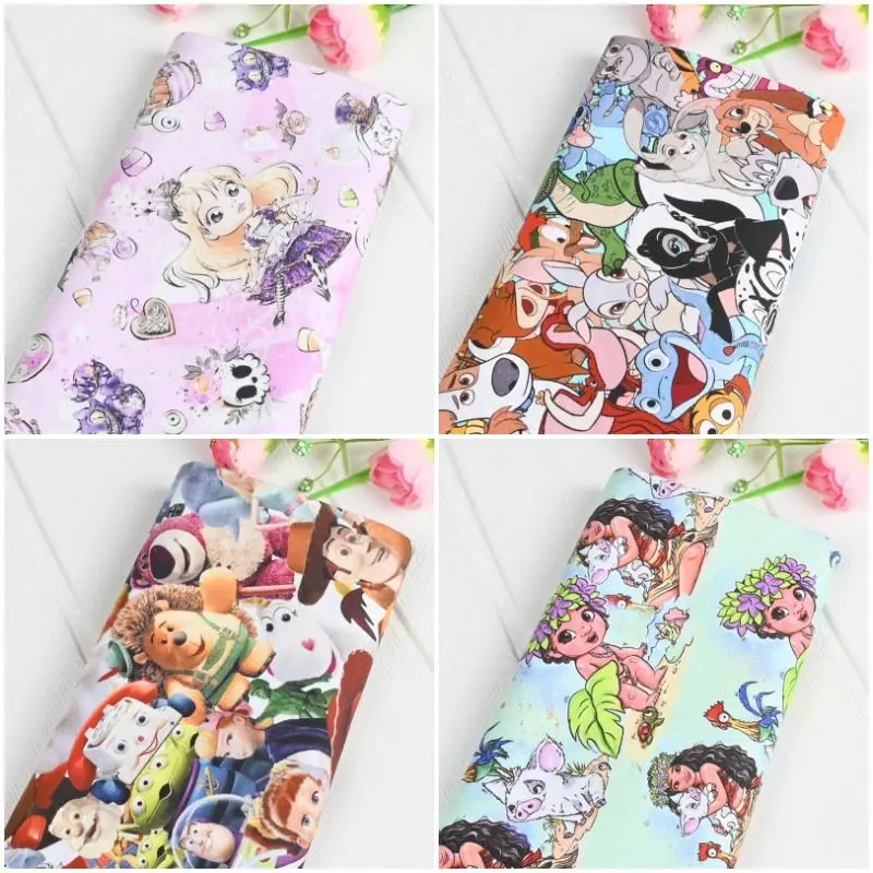 100% Cotton Disney Alice Princess Toy Story Fabric For Sewing Patchwork Quilting Fabrics DIY Clothes Bags Needlework Material