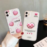 fashion heart shape transparent case for iphone 13 mini 6 6s 11 12 13 max pro mini se 2020 7 7p 8 plus x xr xs qxm1 funda