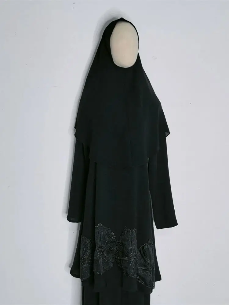 Рамадан однотонный комплект из трех предметов Абая топы юбка скромные