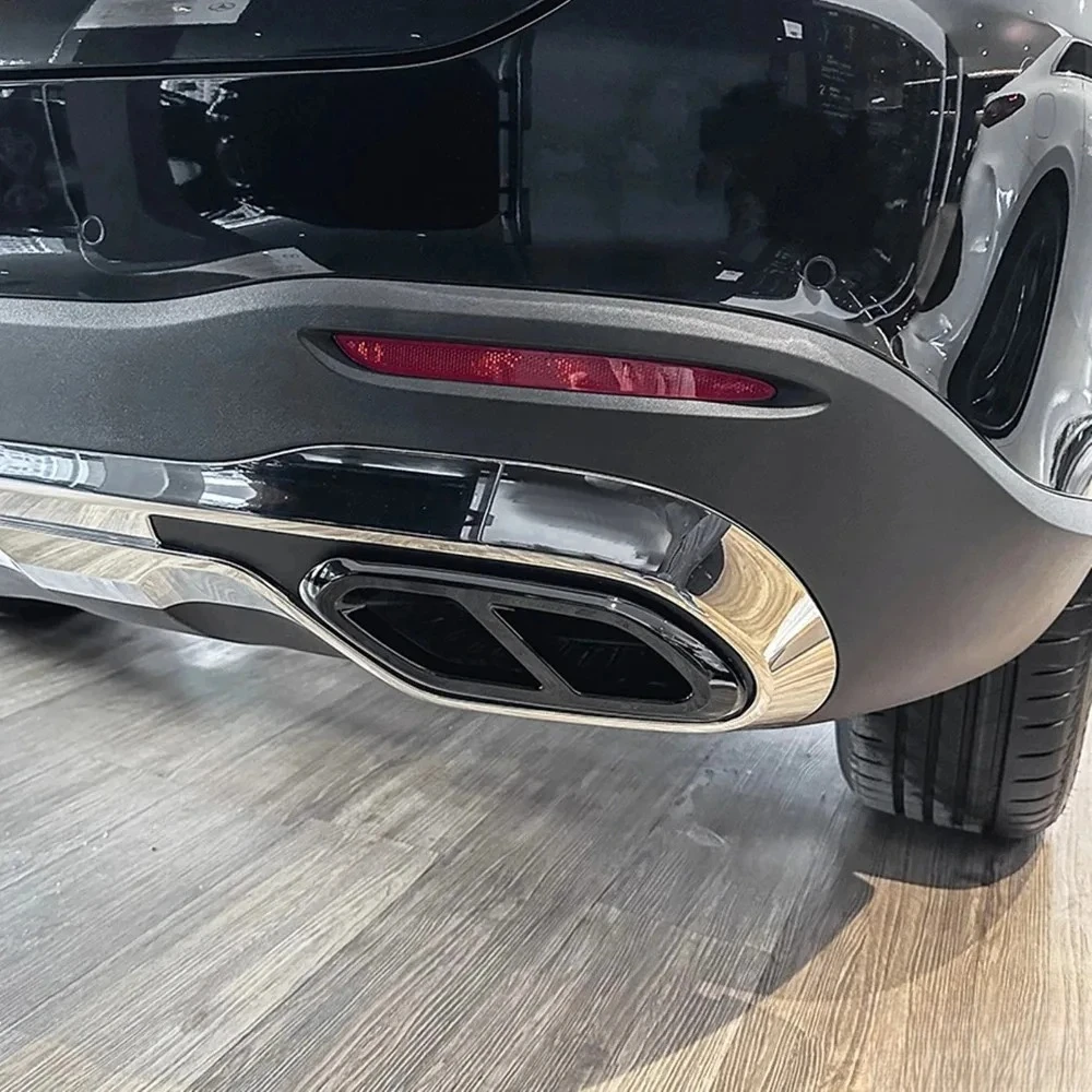 Фото Накладка на выхлопную трубу заднего бампера для Mercedes-Benz GLC Class X254 GLC260 GLC300 AMG 2023+ с четырьмя насадками на глушитель и рамкой воздуховода №5