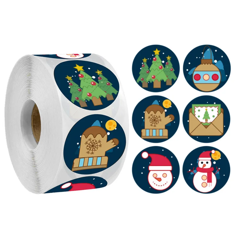 

50-500Pcs Merry Christmas Stickers Animals Posted Baking Decoration Package Decorative Stickers Invitation Letter Envelope