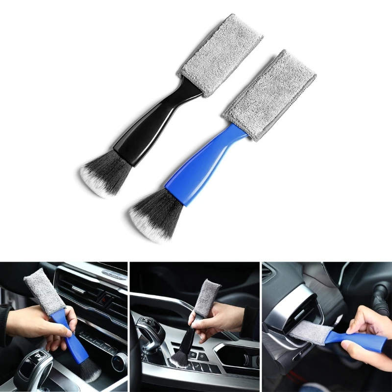 

2 Pack Double Head Brush for Car Clean 2 in 1 Car Duster for Detailing Interior Car Air-Vents Dashboard Screen Clean F1CF