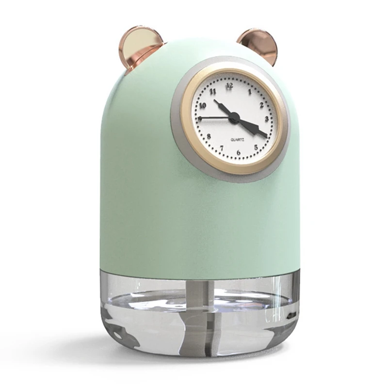 

New Double Spray Cute Pet USB Mini Clock Humidifier Home Bedroom Mute Small Large Capacity