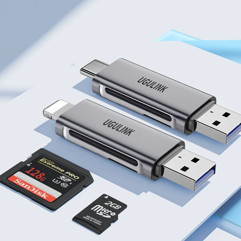 

USB 2.0 Lightning or Type-C USB-C 2 in 1 card reader for Micro TF SD Two-way Card for XiaoMi Huawei Ipad Pro Macbook