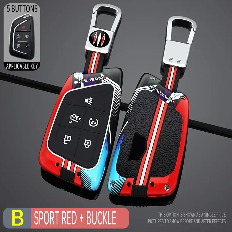 

Металлический чехол для ключей автомобиля в гоночном стиле для Cadillac CT5 Ct4 CT6 XT5 XT6 XT4 LYRIQ Escalade 2023 2022 2024