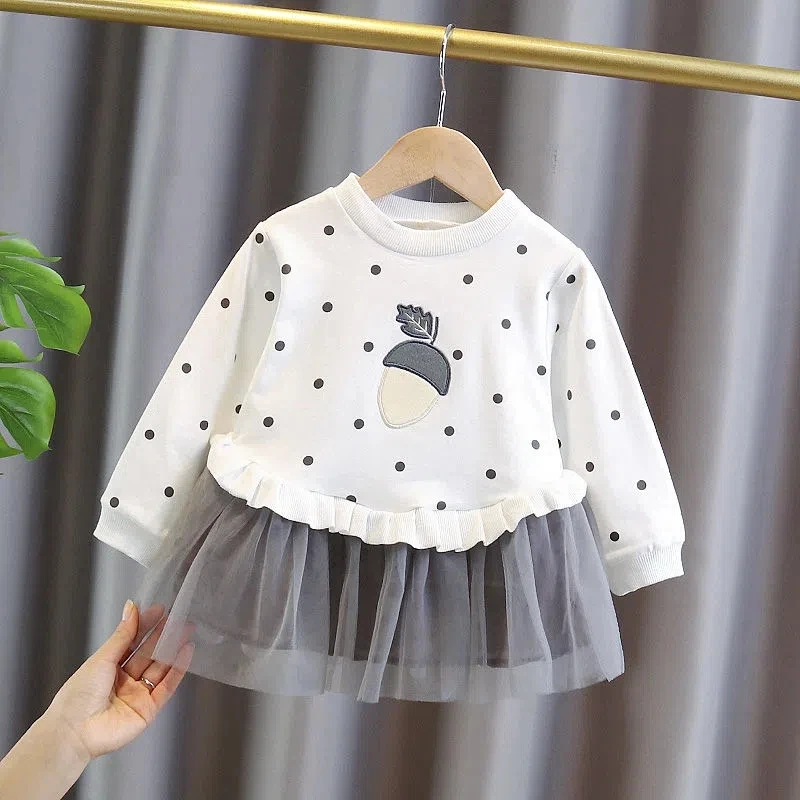 

Baby Girls Autumn Dress Baby Little Children's Weir Dress New style Yarn Dress Girl's Princess Dress 0 2 4 6 Y