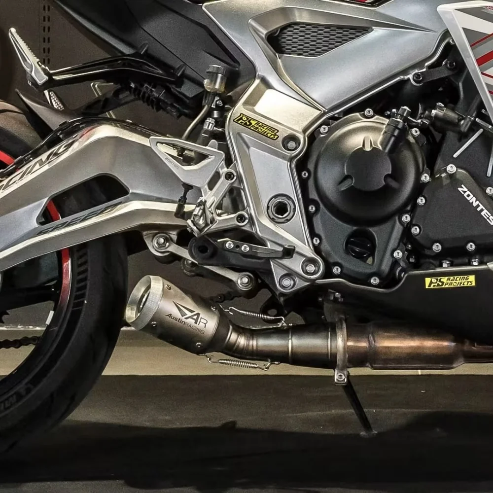 Фото Выхлопная труба для ZONTES 703RR AR, прямая, из нержавеющей стали, средняя и концевая секции №3