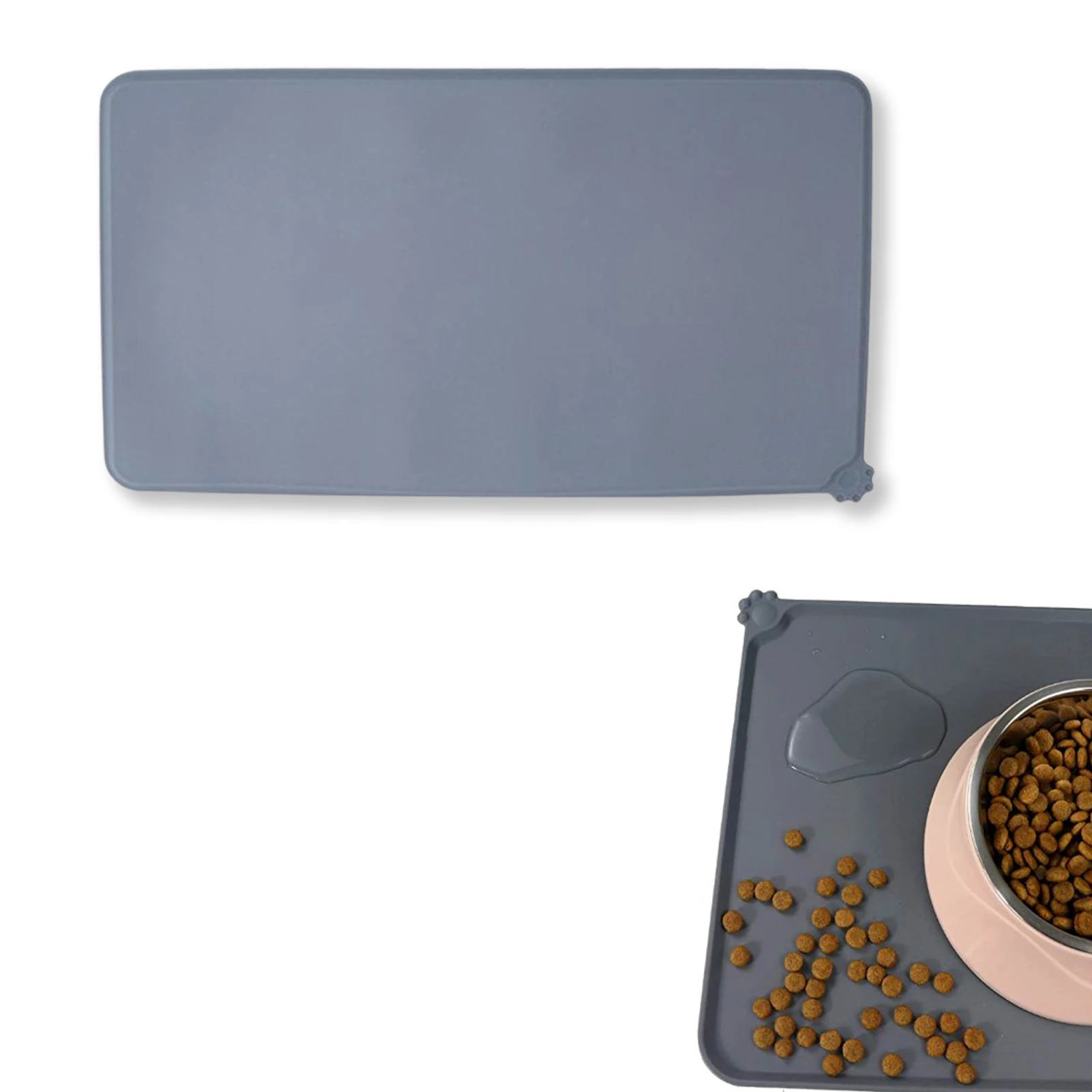 

Pet Food Feeding Mats Large Dog Feeding Mat Food Grade Waterproof Non-Slip Silicone Pet Food Mat Heat Insulated Non-Skid Spill