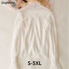 Женская блузка с расклешенными рукавами, универсальная однотонная Элегантная блузка с полувысоким воротником в стиле принцессы, женская простая удобная свободная блузка для студентов и взрослых