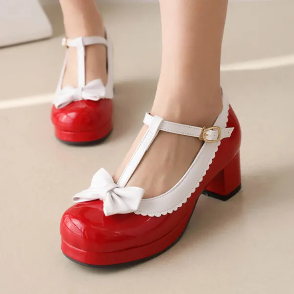 

Туфли-лодочки женские из лакированной кожи, на высоком блочном каблуке 5,5 см