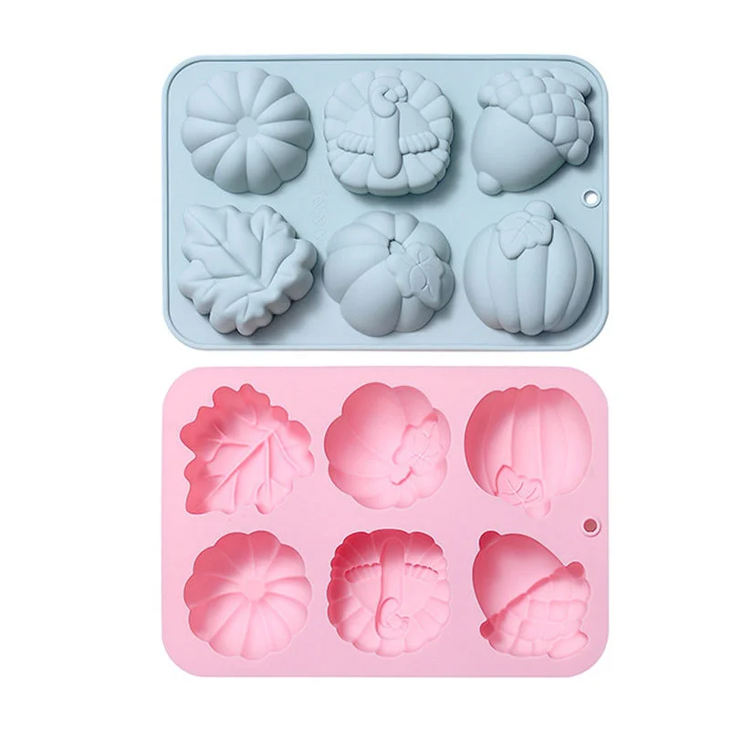 

Pumpkin Mold Autumn Harvest Themed Oak Leaf Turkey Silicone Baking Pan DIY Complementary Food Cake Decorating Silicone Mold