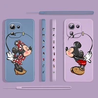 minnie mickey mouse love for xiaomi mi 12 11 11i 10 10s 9 6 ultra lite pro se 4g 5g silicone liquid left rope phone case capa