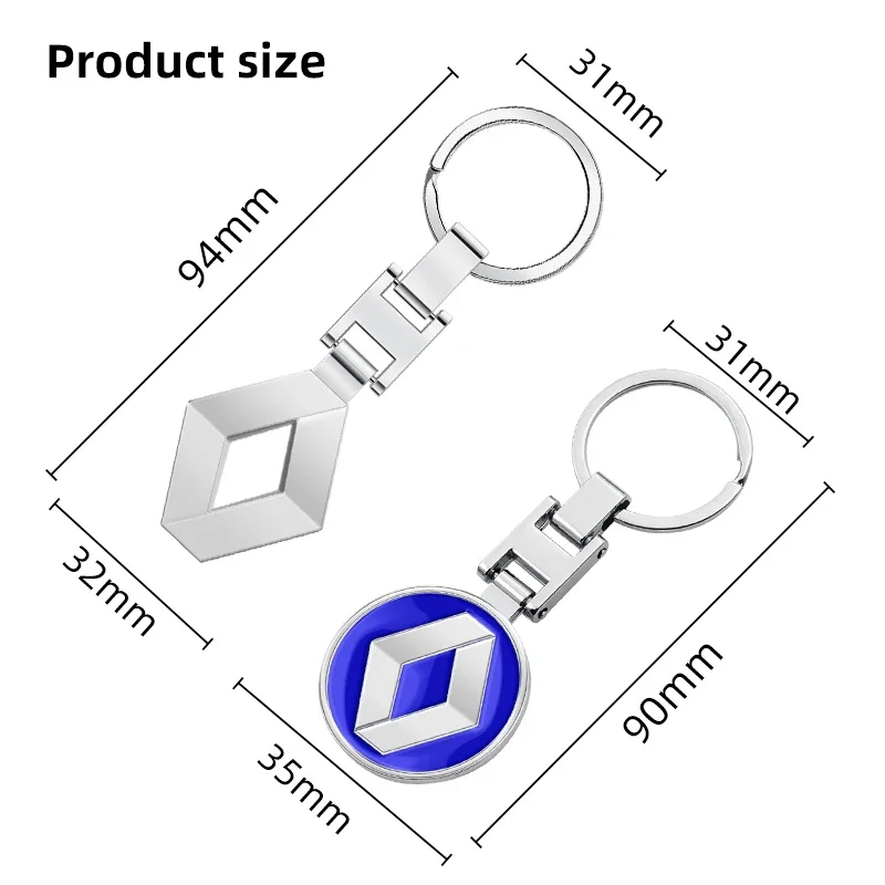 3D металлический брелок с логотипом автомобиля для ключей Renault Megane 2 3 4 Twingo Clio