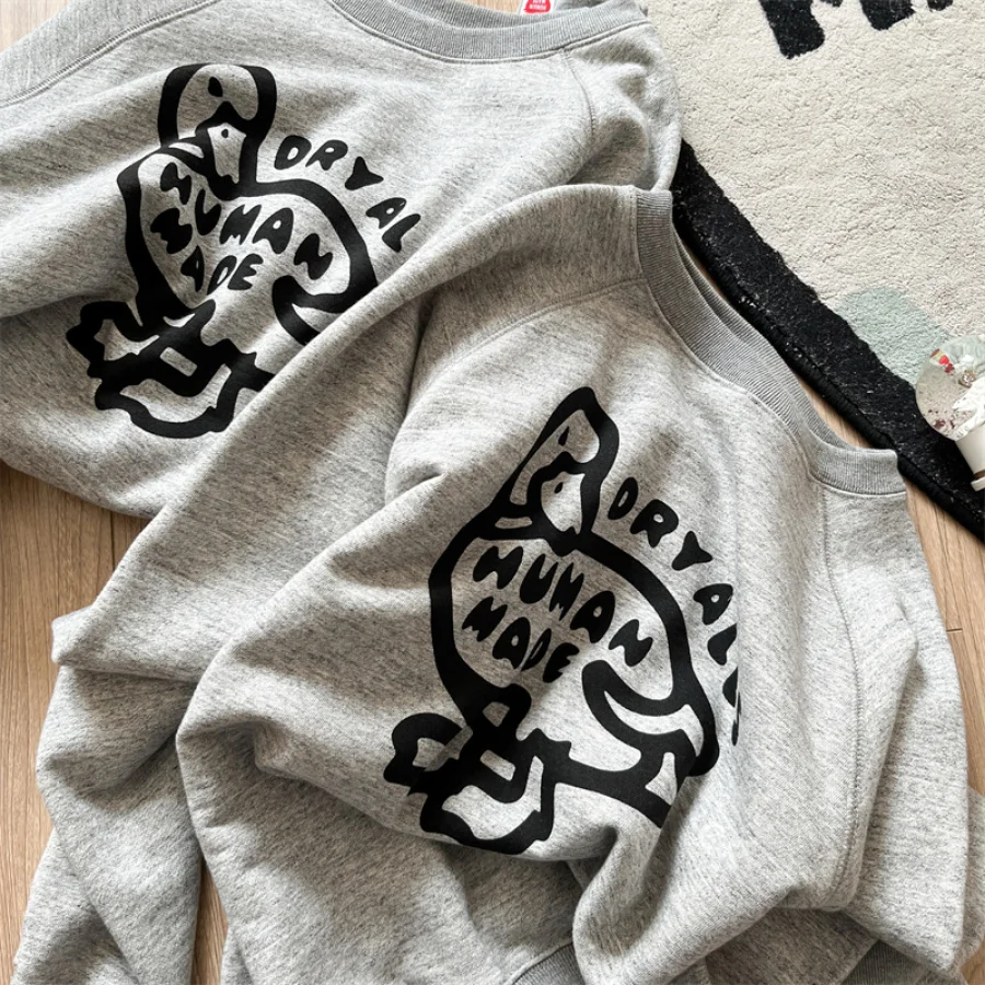 

Толстовка Мужская/женская, винтажный свитшот в стиле пэчворк, с круглым вырезом, с принтом утки, большие размеры