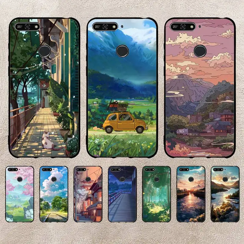 

Anime Scenery Landscape Phone Case For Xiaomi 11 10 12Spro A2 A2lite A1 9 9SE 8Lite 8explorer F1 Poco 12S Ultra Cove