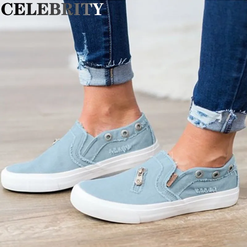 

2022 New Casual Flat Canvas Shoes Women's Foot Denim Plus Size Shoes