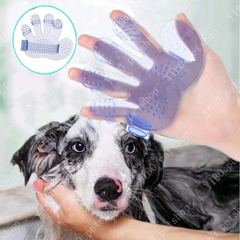 

Pet Comb Dog Cat Bath Brush Shower Comb Bath Brush Glove Hand Shape Massage Cleaning Grooming Tool