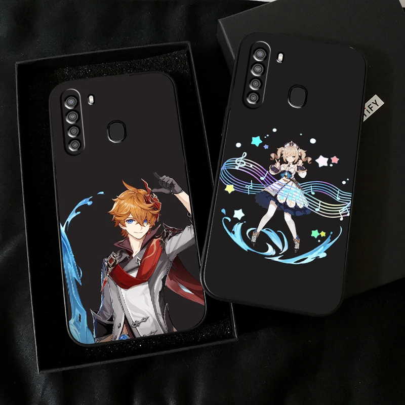 

Genshin Impact Project Game Phone Case For Samsung Galaxy A01 A02 A10 A10S A20 A22 A31 4G 5G Carcasa Black Soft Coque Back