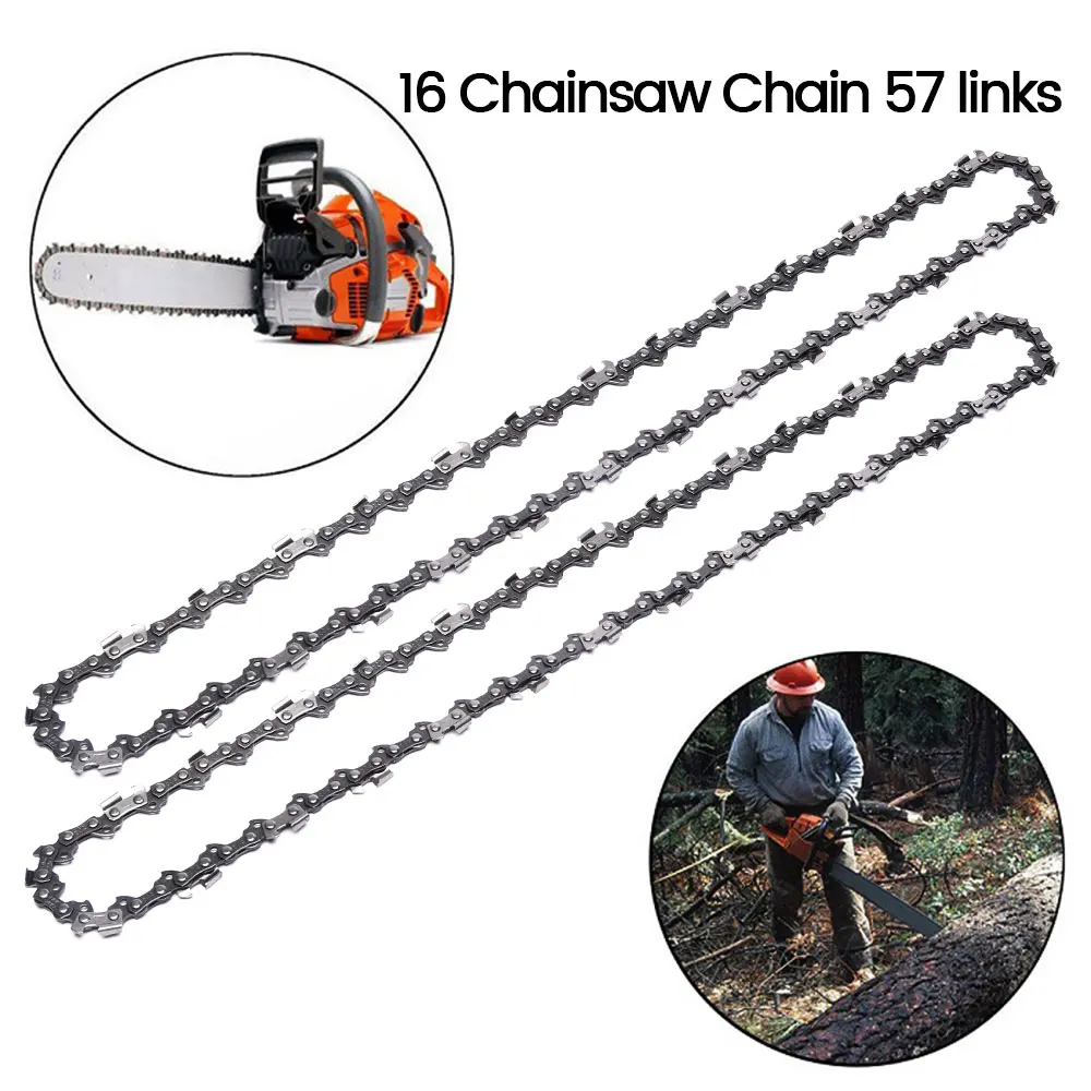 

16/14 Inch Chainsaw Chain Bar Pitch 3/8" Blade Wood Cutting 57 Drive Links Replacement Parts Chainsaw Spares for Electric Saw