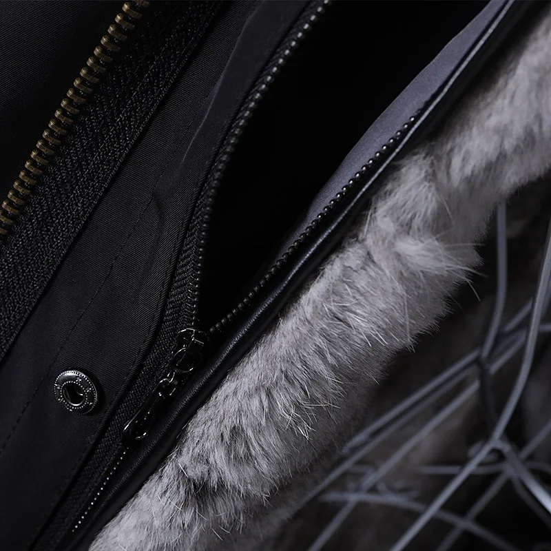 Winter Jacket Women Long Parka Real Rabbit Fur Coat Natural Raccoon Fox Fur Collar Hood Warm Streetwear Waterproof