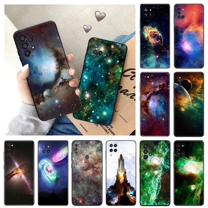 

Silicone Phone Case for Samsung A73 A72 A71 A53 A52 A51 A42 A41 A33 A32 A31 A23 A22 A21 A14 A13 A12 11 Nebuleuse Deep Space Nova