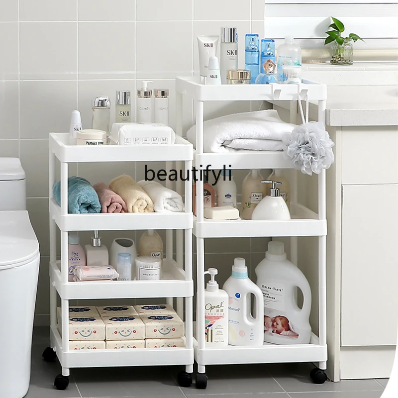 

yj Toilet Bathroom Storage Rack Toilet Floor Gap Storage Rack Toilet Trolley