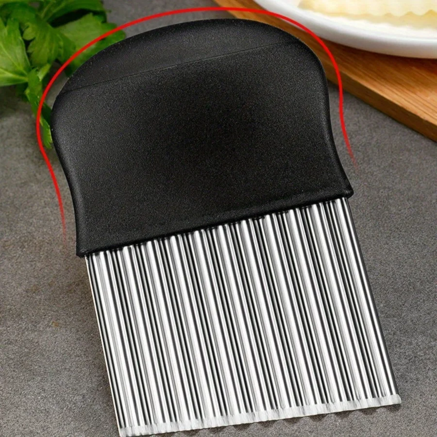 Нож Из Нержавеющей Стали С Волнистыми Краями - Скребок Для Картофеля И Овощей